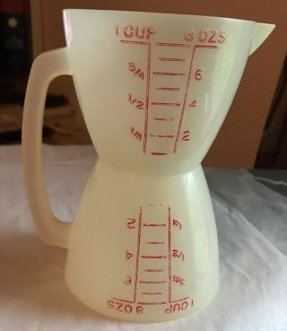 Vtg Tupperware Sheer Wet - Dry 2 - Sided 1 Cup / 8 Oz Measuring Cup 860