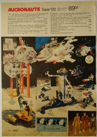1979 Vintage Paper Print Ad Micronauts Galactic Cruiser Time Travelers Meccano