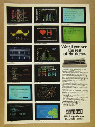 1981 Digital Gigi Graphics Terminal 14 Computer Screenshots Vintage Print Ad