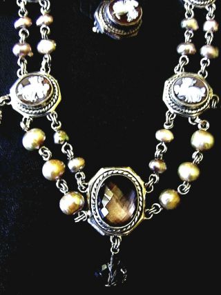 Stephen Dweck Necklace Earrings Ballerina Cameo S/s Tag Gorgeous Set