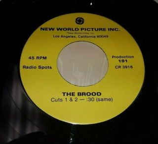 The Brood World Pictures Movie Radio Ads 7 " David Cronenberg Vintage Horror