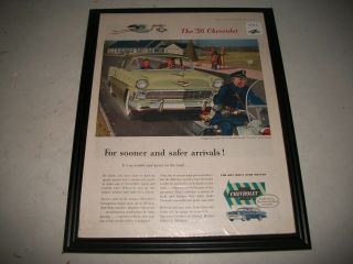 1956 Chevrolet 210 4 - Door Sedan Print Ad Garage Art Collectible