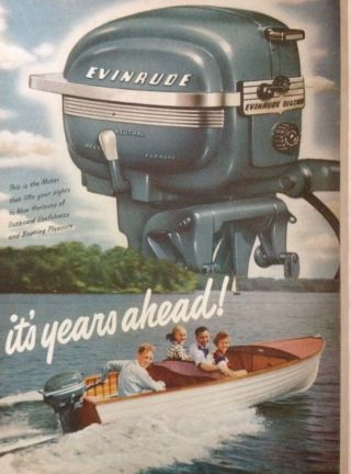 1951 Ad.  (xc13) Evinrude Motors,  Milw. ,  Wis.  Big Twin 25hp Outboard Motor