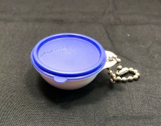 Tupperware Keychain Mini Thatsa Bowl White With Blue Lid