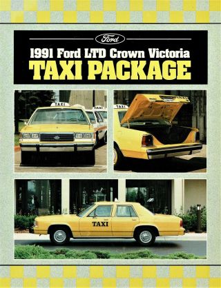 1991 Ford Ltd Crown Victoria Taxi Nos Dealer Sales Brochure
