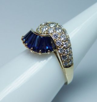 Oscar Heyman Sapphire Diamond Ring 18K Gold Certified by OHB 3