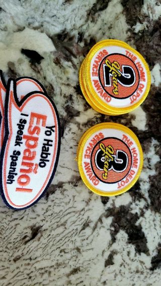 Home Depot Service 2.  5 " & Espanol Badges,  Home Services Heating & Cooling Aprons