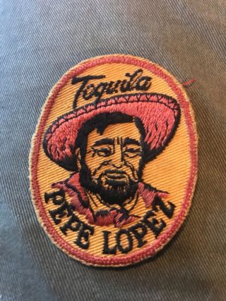 Vintage 70s Pepe Lopez Tequila Embroidered Patch 2 " Sew On