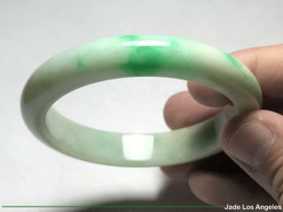 D - Shape Apple Green/yellow/white Jadeite Jade Bangle Bracelet 240ct 55.  5 - 56mm