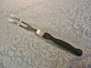 Vintage Cutco Carving Fork,  Brown/red Swirl Handle