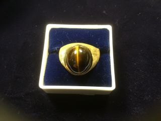Vintage 14 Karat Gold Men’s Tiger’s Eye Ring
