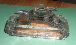 Miniature War Tank Candy Container Victory Glass With Label