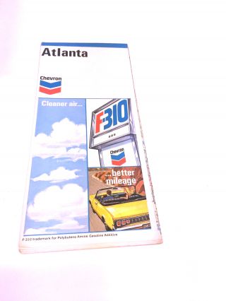 Vintage Chevron Road Map Atlanta