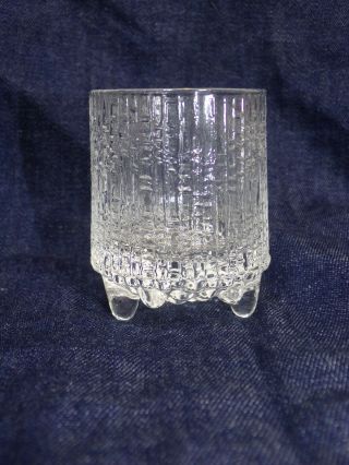Vintage Toothpick Holder Clear Glass 2.  25 " Bamboo Look Side W/hobnail Bottom
