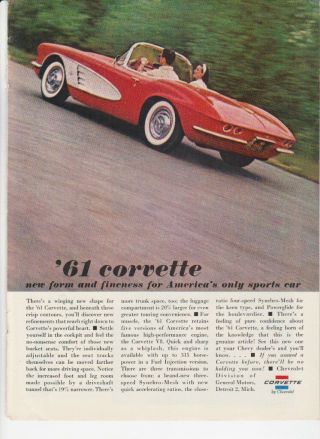 1961 Chevrolet Corvette Convertible America 
