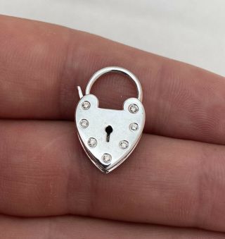18ct Gold Double Sided Diamond Padlock Clasp For Bracelet/pendant Necklace 18k.