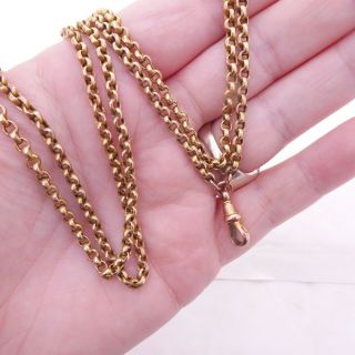 9ct Solid Gold Large & Heavy Victorian Long Chain Necklace,  20 Grams,  9k 375