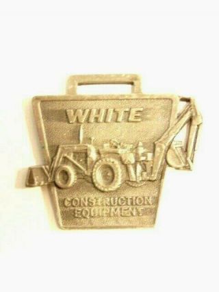 Pre - Owned White Construction Equipment Advertising Watch Fob (no Strap)