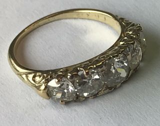 18ct Yellow Gold Five Stone Victorian Cut Diamond Ring 1.  00 Carats