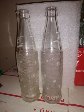 2 10oz glass TAB bottles Coca Cola company white stars Vintage SODA POP 2