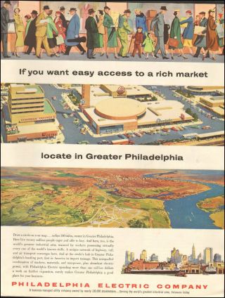 1956 - Vintage Ad For Philadelphia Electric Company`art 50 
