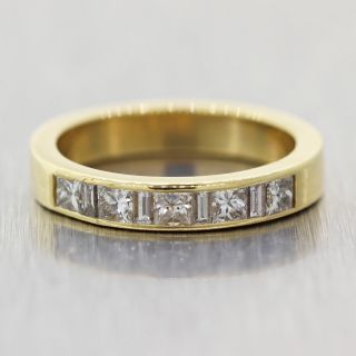 Vintage Estate 18k Yellow Gold 1.  00ctw Diamond Channel Set Wedding Band Ring