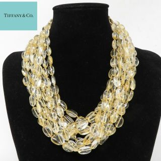 Nyjewel Tiffany & Co.  14k Yellow Gold Nine Strands Citrine Torsade Necklace