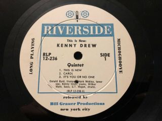 Kenny Drew This Is Riverside Rlp 12 - 236 Deep Groove Vg,  No Pic Cover