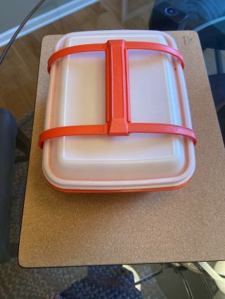 Tupperware 1254 Red Pack N Carry Lunch Box Carrier With Lid & Handle
