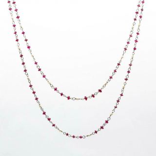 Platinum Ruby and Pearl Handmade Necklace PRICE 2