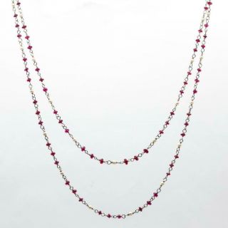 Platinum Ruby and Pearl Handmade Necklace PRICE 3