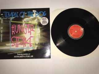Temple Of The Dog Hunger Strike 12 “ Inch Vinyl Single Non Lp W Poster Pearl Jam