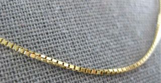 Estate 14kt Yellow Gold 3d Classic Solid Long Box Chain Necklace 26997