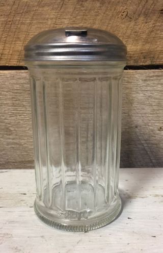 Vintage Ribbed Glass Sugar Dispenser Halco Usa