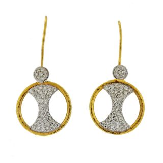 Gurhan Tuxedo 24k 18k Gold Diamond Drop Earrings $6720