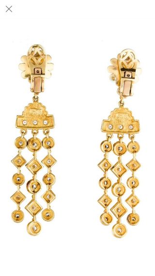 LALAOUNIS $28,  000 18K Yellow Gold Diamond Chandelier Earrings 3