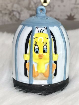1995 Vintage Looney Tunes Warner Bros Tweety Bird Blue Cage Pepper / Salt Shaker