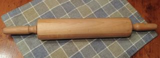 Vintage Wooden 18 " Long Rolling Pin W/wooden Handles & Ball Bearings Preown