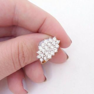 18ct Gold 1ct Diamond Ring,  Large Cluster