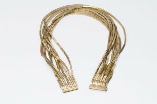 Christian Dior Henkel And Grosse 1958 Gold Tone Multi Strand Collar Necklace