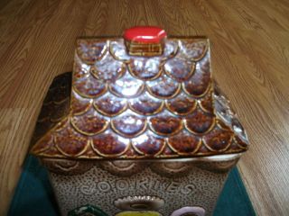 Vintage Gingerbread House Ceramic Cookie Jar Japan 3