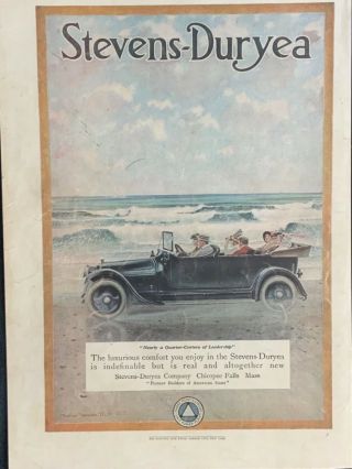 V Stevens - Duryea 1915 Ad,  Goodrich Cord Tires Ad13 3/4 X 9 3/4