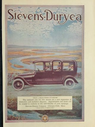 E Stevens - Duryea 1913,  Waterman’s Fountain Pen Ads.  14 X 9 3/4