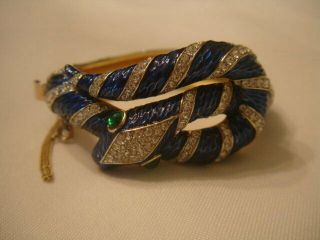 Trifari Garden Of Eden Blue Snake Bracelet Vintage
