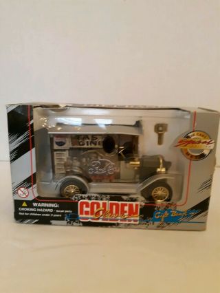 Vintage Pepsi Cola Diecast Model Deivery Truck Coin Gift Bank Car Golden Classic