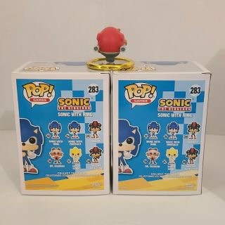 Funko Pop Games: Sonic w/ Ring 283 GITD (TRU) & Metallic (GS),  Batnik mini fig 3