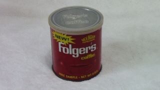 Vintage Folgers Coffee Sample Collectable 6 Oz.  Coffee Can
