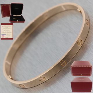 2015 Cartier 18k Rose Gold Style Screw Love Bangle Bracelet Bp Size 21