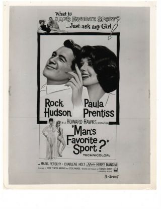Mans Favorite Sport (1964) Rock Hudson Orig 1 Sheet Poster Art Photo V584