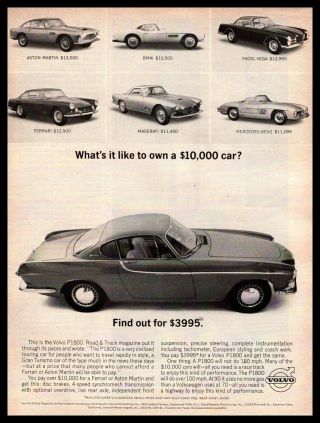 1963 Volvo P1800 Ferrari Aston Martin Maserati Bmw Facel Vega Mercedes Print Ad